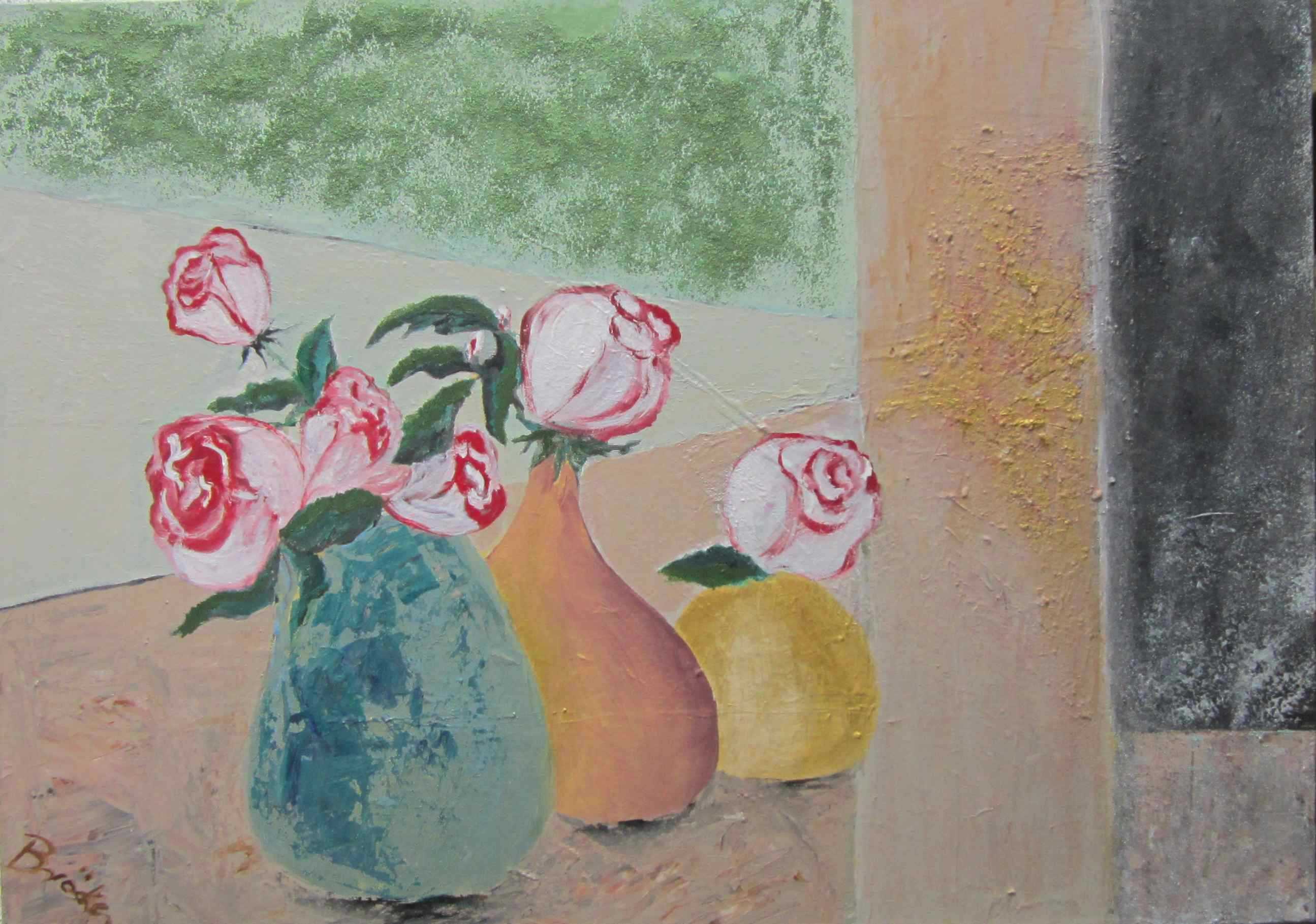 Stilleben mit Rosen--